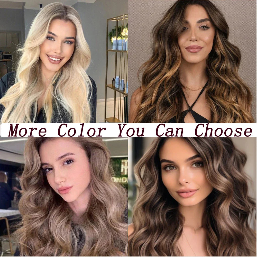 7Pcs 120G Clip In Hair Extensions 100% Human Hair Double Weft Remy Hair Extension Clip In Medium Brown Mix Dark Blonde For Girl