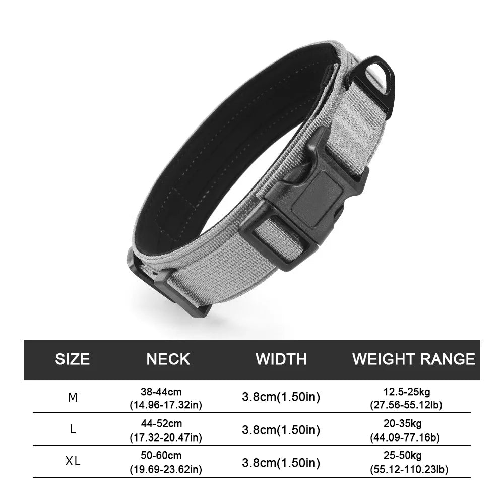 Large Medium Dog Tactical Collar High Strength Tensile Explosion-Proof Pet Collar Outdoor Training Supplies for Canines