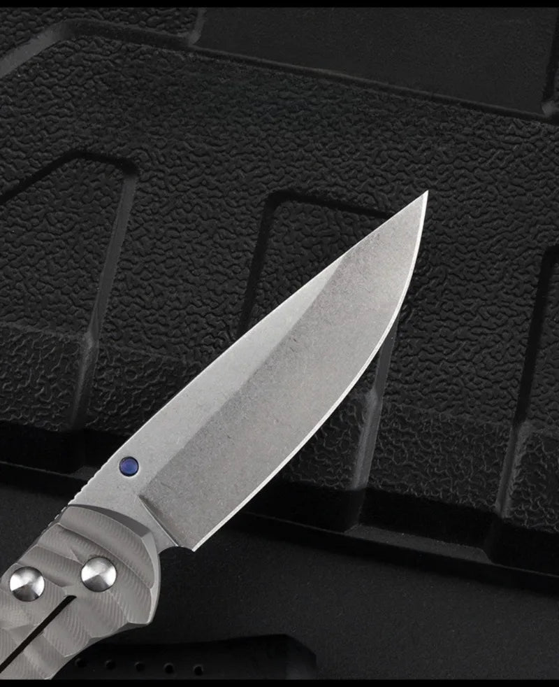 New Style Outdoor Pocket Folding Knife Damascus Steel Blade Titanium Alloy Handle Portable Knives Peeling Tool Jungle Knives