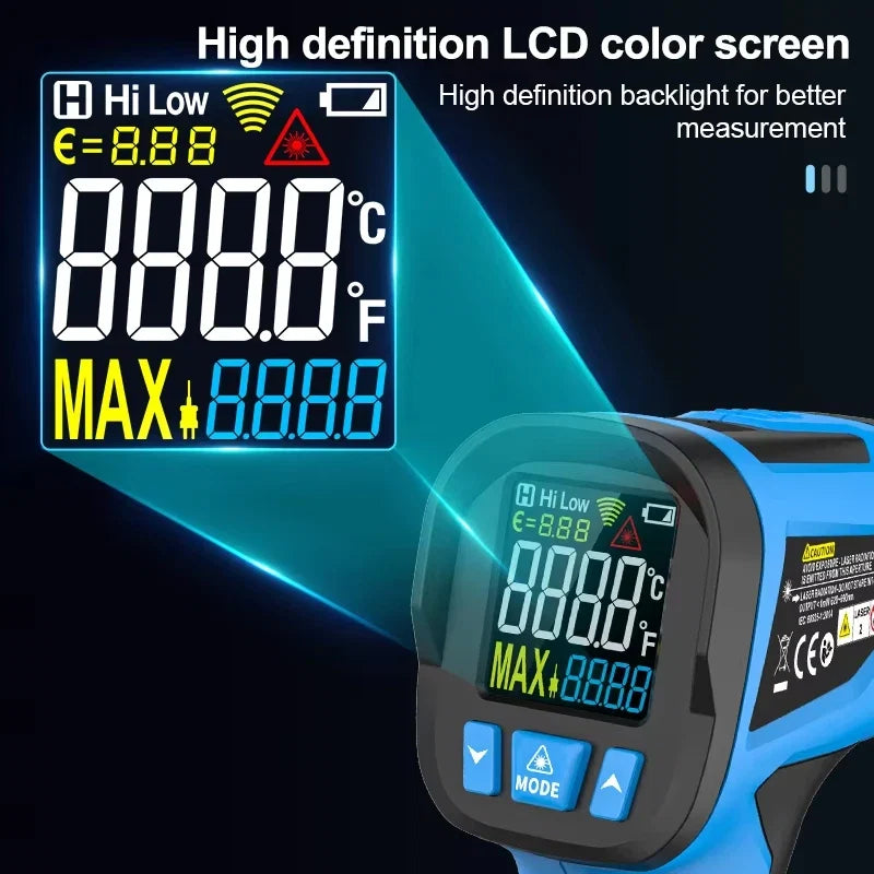 50 to 800 Degree Mestek Digital Infrared Thermometer Laser Temperature