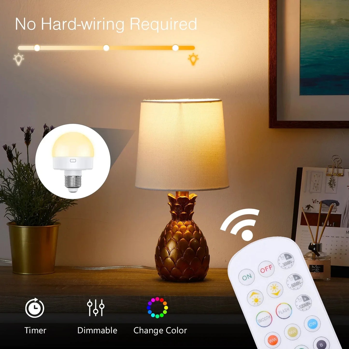 LED Night Light Rechargeable Light Bulbs 5V USB E27/E26 LED Lamp RGB Stand Light Night Lights Remote Control Lighting Home Decor