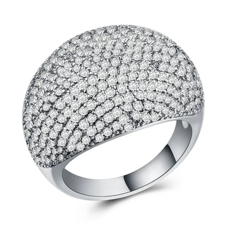 Hip Hop Style Trendy Men Rings, Iced Out Bling Cubic Zirconia Geometry Ring.
