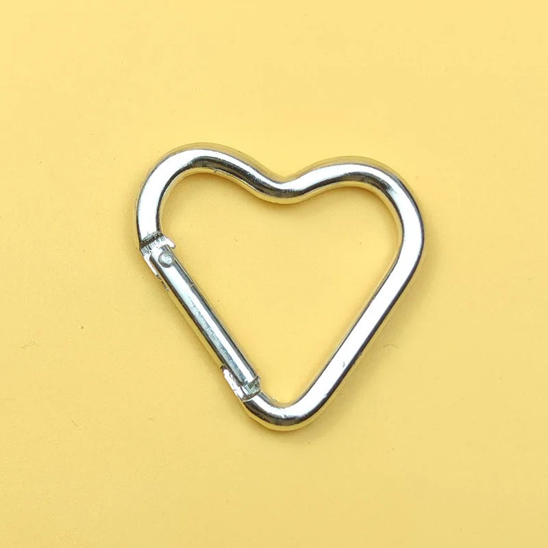 1 Pcs Heart-Shaped Aluminum Carabiner Key Chain Clip Outdoor Keyring