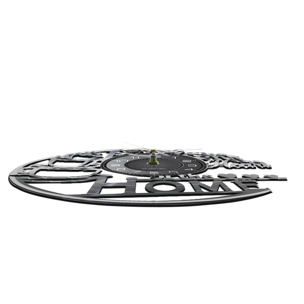 The Kitchen The Heart Of The Home Inspired Vinyl Record Clock, Modern Design Wall Decor Noiseless.
