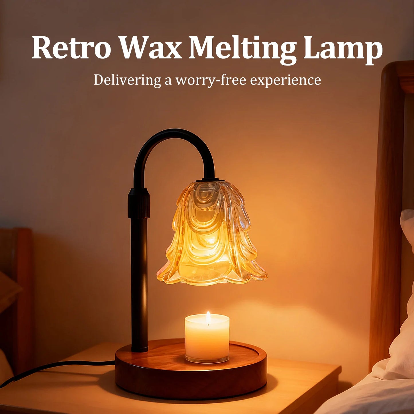 Candle Warmer Lamp with Timer 4 Speed Dimmable, Height Adjustable Base, New Home Decor.