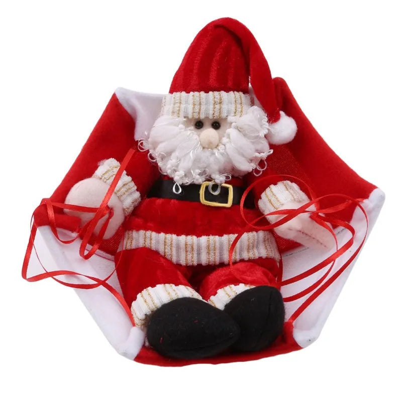 2024 Christmas Santa Claus Smowman Hanging Ceiling Decorations Parachute New Year  Pendant Christmas Home Decoration Supplies