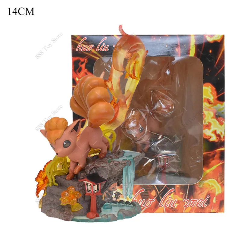 Anime Pokemon Figures Squirtle Charizard Bulbasaur Charmander Vulpix Special Effects Scene Version PVC Action Figure Model Toys