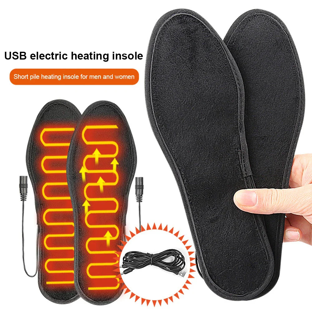 Men Women Electrically Heating Insoles Washable Electric Foot Warming Pad Feet Warmer Sock Mat USB Rechargeable Heated Insoles
