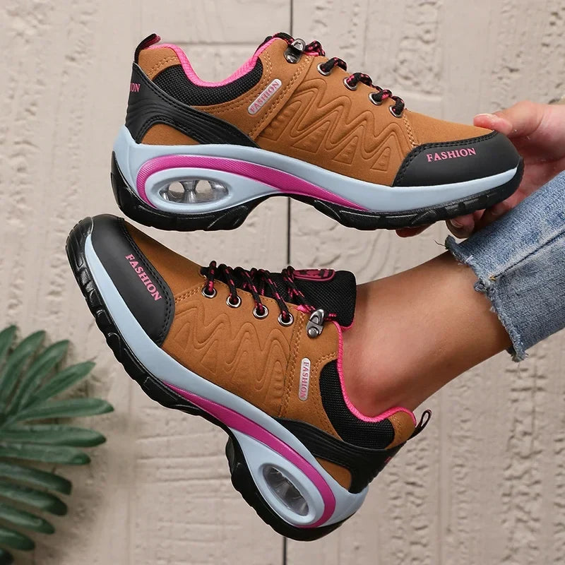 Fashionable Women's Black Genuine Leather Sports Shoes  Breathable and Comfortable Sports Shoes Suitable for Daily Use Exercise