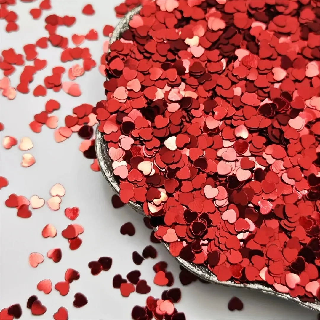 600/1000/2000 Pieces of 0.55 cm Rose Red Heart Shaped Paper Flower - Rose Red Color Perfect for Valentine's Day, Wedding, Birth