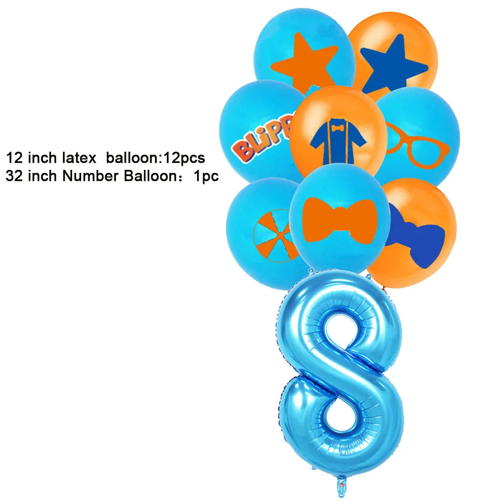 Bli-Ppi-Toy Theme Party Supplies Disposable Set Background Balloon Banner