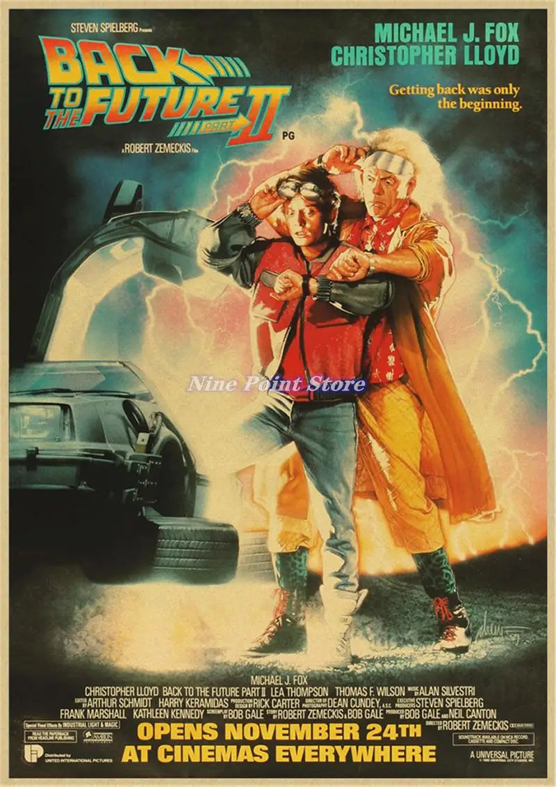 Back to The Future Retro Kraft Poster Decorative DIY Wall Canvas Sticker Home Bar Art Posters Decor