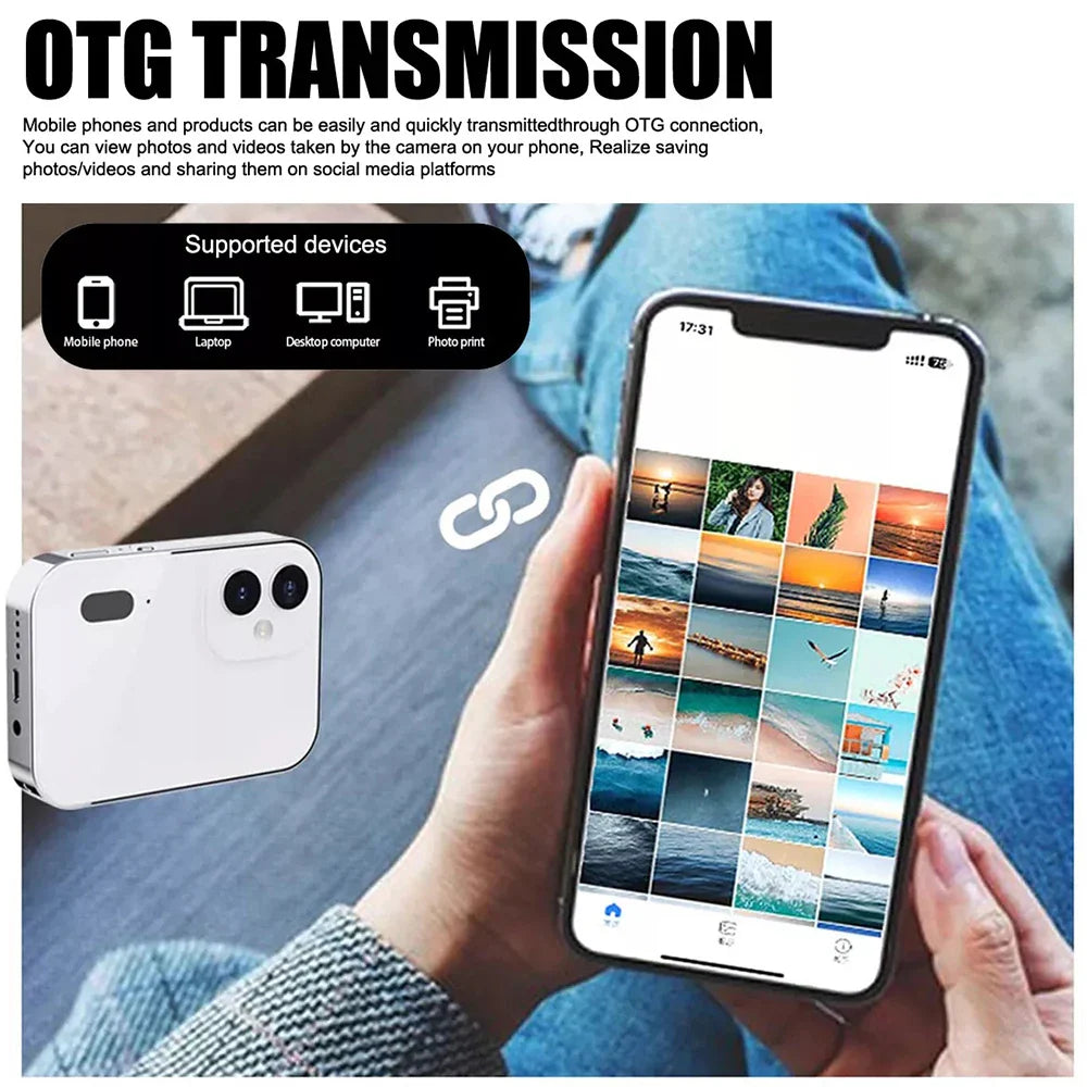 New 4K Digital Camera Night Vision Triple Lens 3Inch HD 64MP Touch Screen Entertainment Digital Camera OTG Transmission 3600mAh