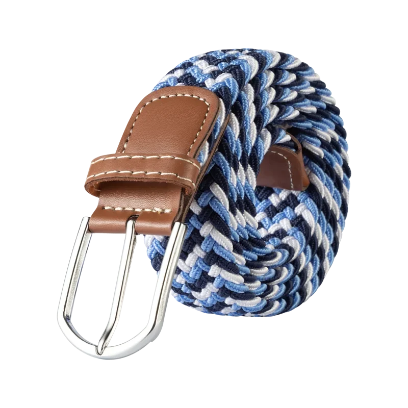 Black Female Casual Knitted Pin Buckle Men Belt Woven Canvas Elastic Expandable Braided Stretch Belts for Women Jeans Belts Belt