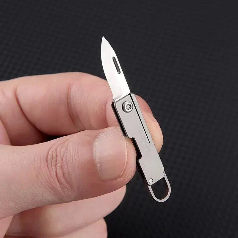 Titanium Alloy Mini Folding Knife for Outdoor Camping EDC Portable Unboxing Sharp Knife with High Hardness D2 Blade