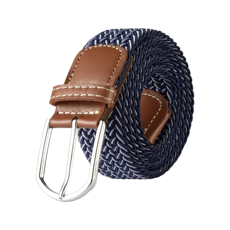 Black Female Casual Knitted Pin Buckle Men Belt Woven Canvas Elastic Expandable Braided Stretch Belts for Women Jeans Belts Belt