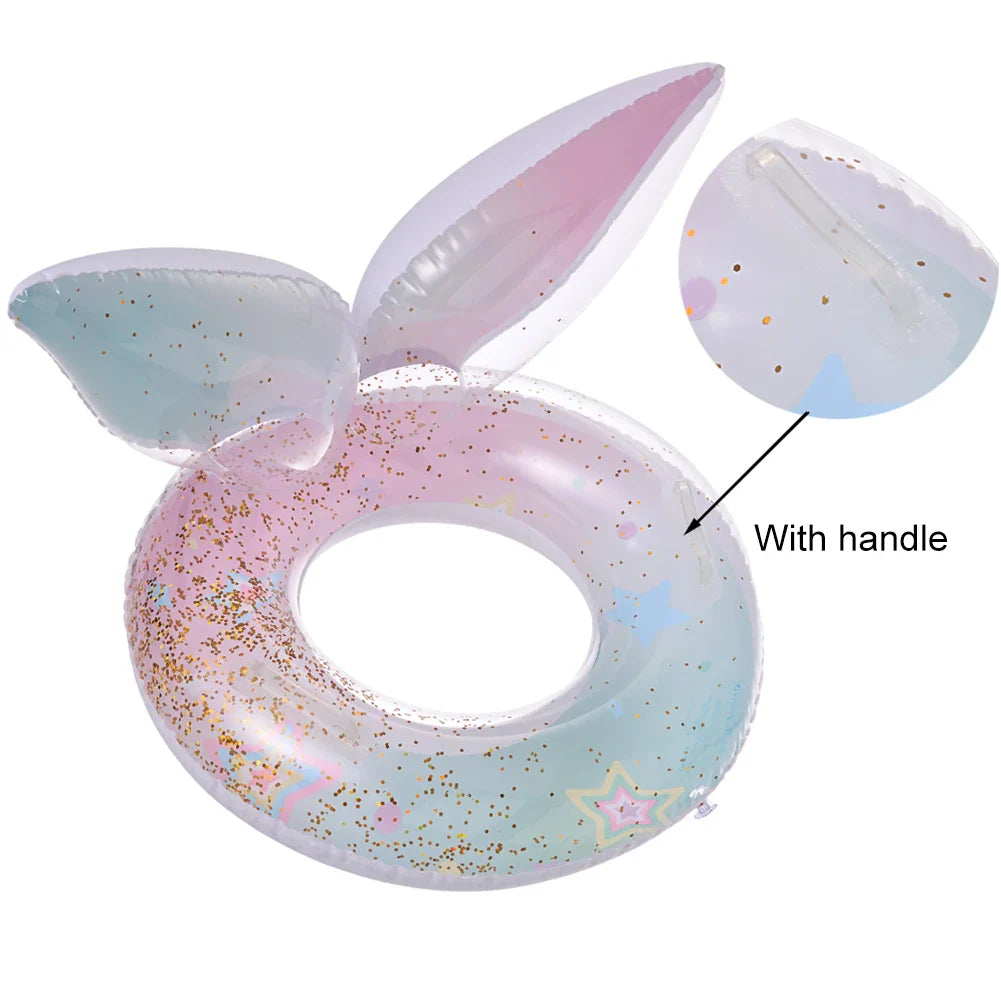 Summer Mermaid Tail Confetti Sequin Swimming Ring Swimming Circle Swim Tubes Rings Beach Swimming Party Toys for Kids and Adults