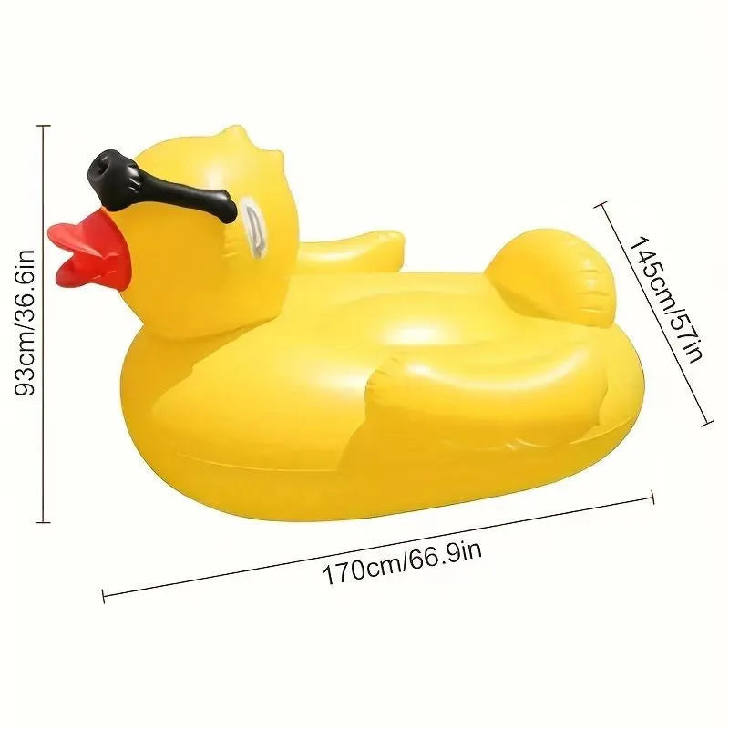 Thickened Swimming Pool Floating Bed Air Mattress water toys PVC infltable big yellow duck floating mat Floating Row