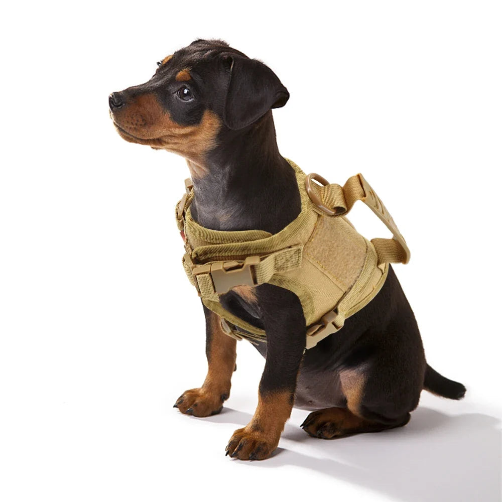 Tactical Small Dog Harness For Puppy Cats Adjustable Kitten Vest Harnesses For Military Dogs Working Training Walking Free Size