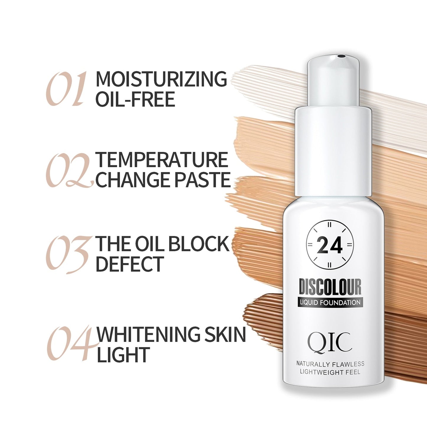 Liquid Face Foundation Color Changing 30ml Full Coverage Face Foundation Waterproof Liquid Face Foundation Concealer To Even