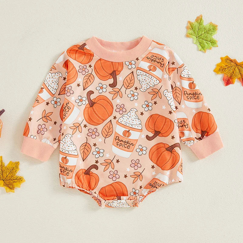 Newborn Baby Boy Girl Fall Winter Clothes Long Sleeve Bubble Sweatshirt Romper Cute Infant  Outfit