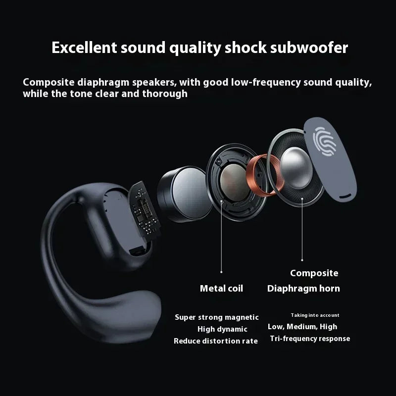 New Lenovo Bone Conduction Earphones Sports Bluetooth 5.3 Wireless Earbuds HiFi 9D Stereo Waterproof Touch Control Noise Cancel