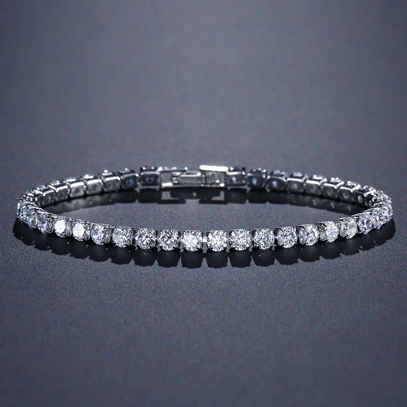 RAKOL Fashion 2.5mm Zirconia Tennis Bracelet For Women Crystal Charm Designer Tennis Thin Chain Bracelet On Hand Wedding Jewelry