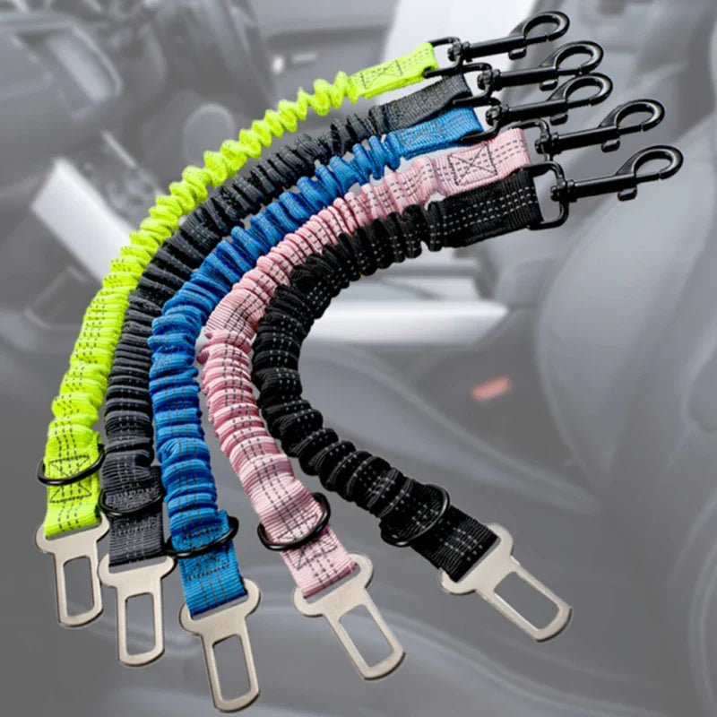 Dog Car Seat Belt Dog Seat Belt Leash Vehicle Belt Adjustable Cushioning Elastic Reflective Safety Rope for Dogs Cat