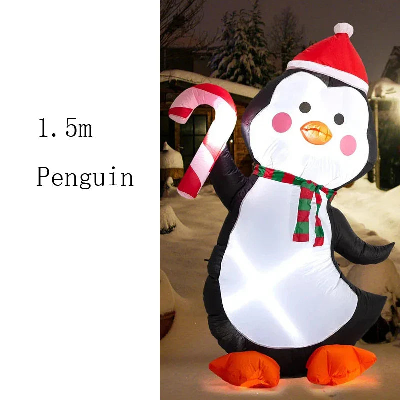 2023 LED Air Inflatable Santa Claus Snowman Elk Outdoor Garden Airblown New Year Christmas Decoration Gift For Kids Children Toy