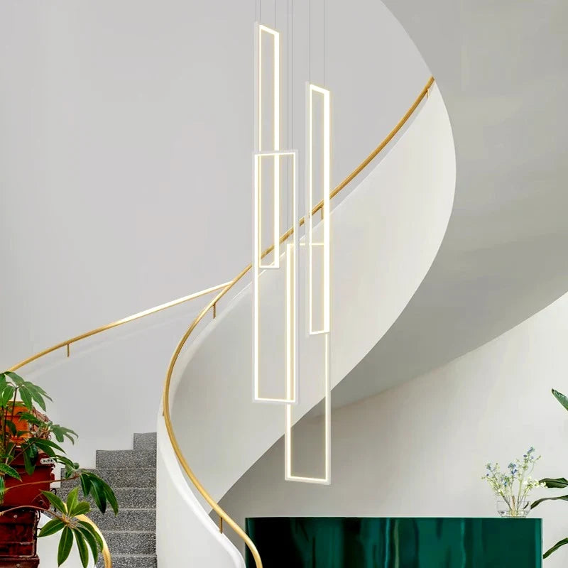Modern ring stairs led lights pendant light lamps for living room led Chandeliers for dining room hanging light indoor lighting