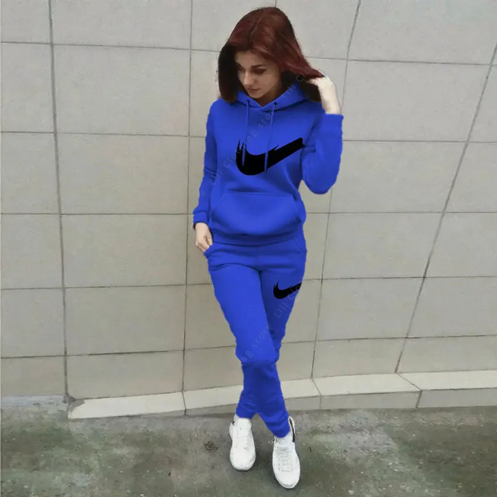 Hoodie Pants Sets Women 2pcs Sports Outfits, 2025 Home Outdoor Jogging New Designer, Autumn Winter Tracksuit.