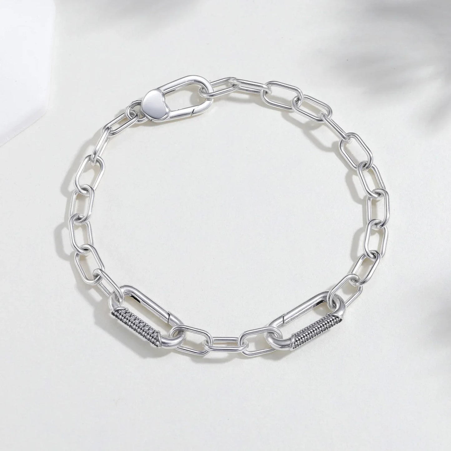 New Bracelet 925 Sterling Silver Diamond Clasp Me Bracelet Charm Beaded Women DIY Jewelry Make Holiday Hot Gifts