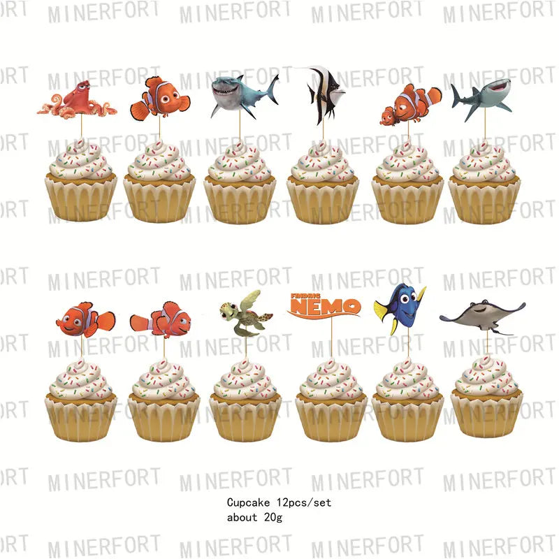 Finding Nemo Themed Party Supplies Cake Topper Balloons Stickers