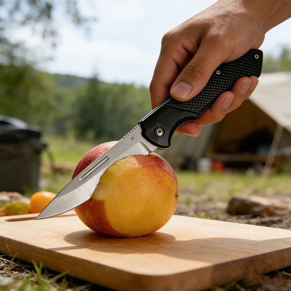 Folding Pocket Knife With Non Slip Handle High Hardness Stainless Steel Blade For Camping Hiking And Outdoor Daily Use