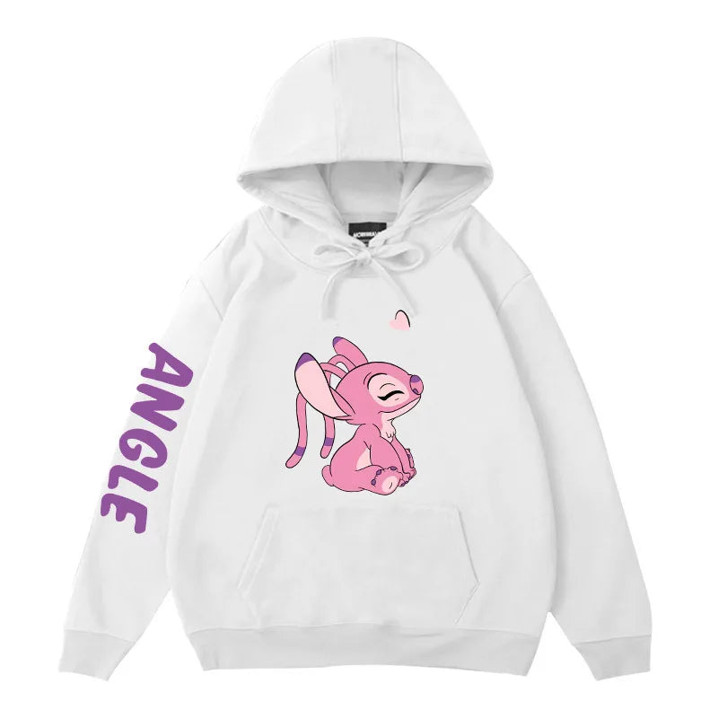 Disney Winter Couples Hoodie Stitch Sweater Loose Jacket Clothes Women's Tops