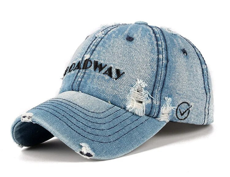 Snapback Women's Distressed Hole Embroidery Simple Baseball Cap For Women Men Fashion Female Outdoor Leisure Cowboy Hat Caps