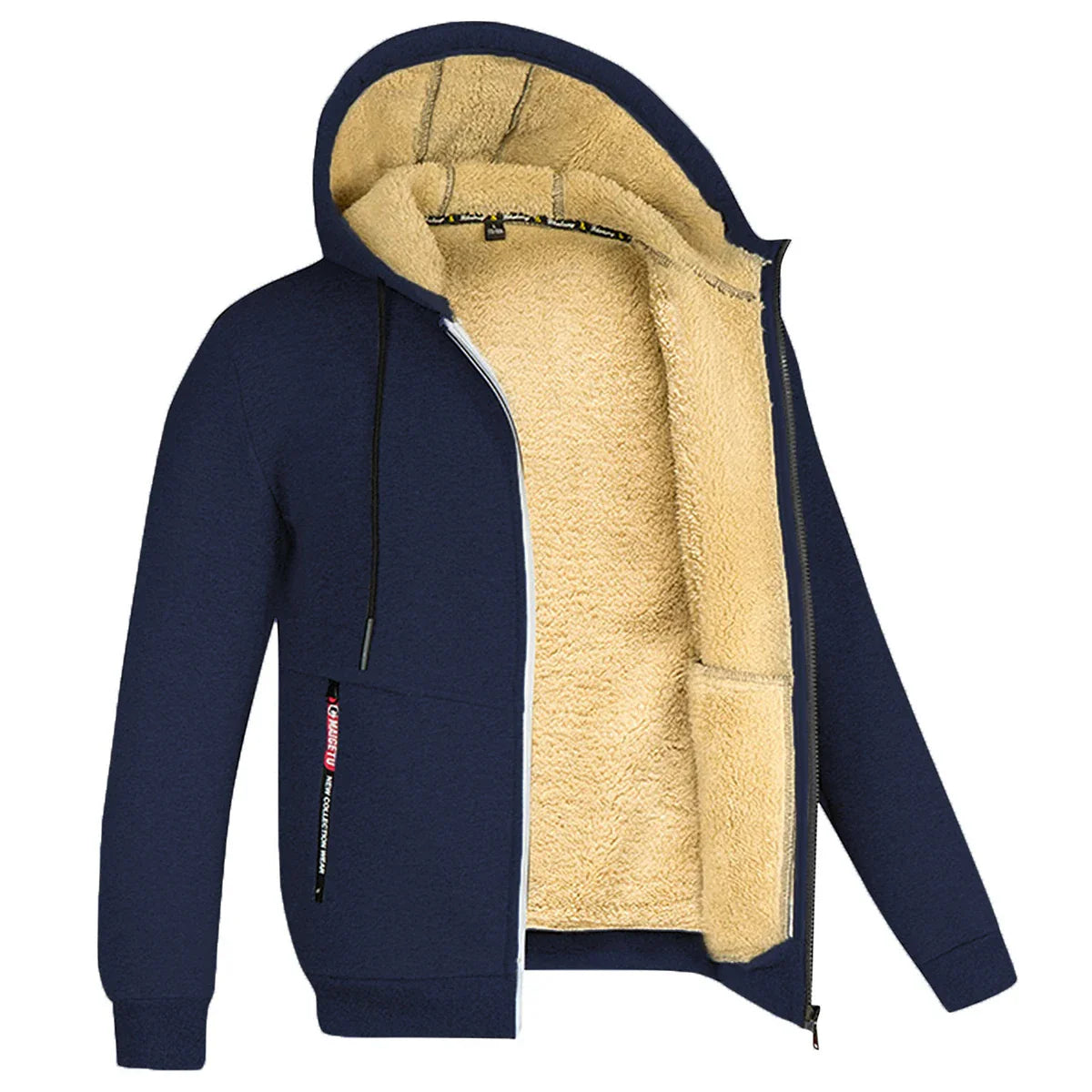 Men's Jacket Winter Camouflage Fleece Thicken Hooded Jackets, Casual Zip Up Hoodies Streetwear Coats.