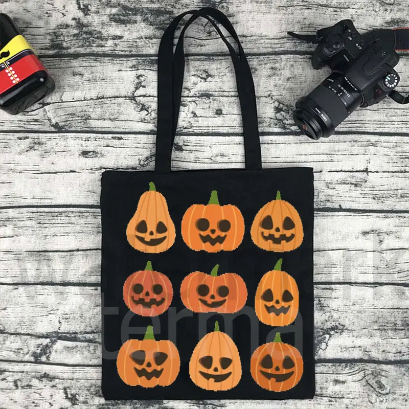 It's The Most Wonderful Time of The Year Halloween Tote Bag Halloween Pumpkin Spooky Shopper Shopping Bag Totes supermarket bag