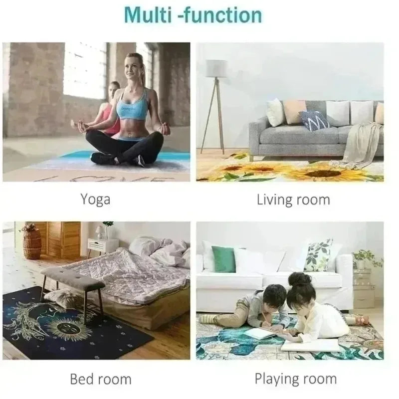 Minimalist Geometric Large Carpet, Anti-slip Floor Rug ,with Gray Splicing Pattern, for Living Room, Bedroom Unique Decoration.