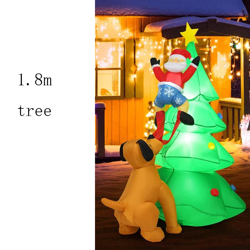 2023 LED Air Inflatable Santa Claus Snowman Elk Outdoor Garden Airblown New Year Christmas Decoration Gift For Kids Children Toy