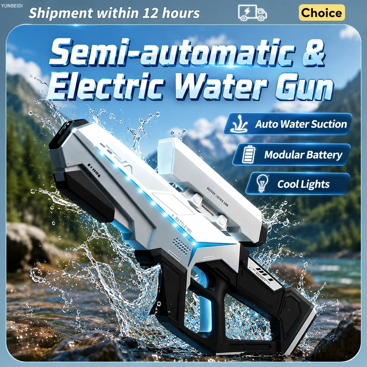 Electric Water Gun Automatic Storage Water Gun Large-capacity Continuous Spray Summer Outdoor Toy Water Gun Children's Gift