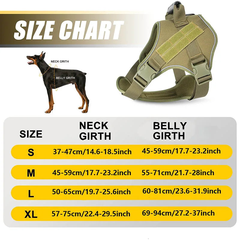 Tactical Dog Harness for Large Dogs No Pull Explosion Proof Heavy Duty Adjustable Military Grade K9 Training Walking Vest