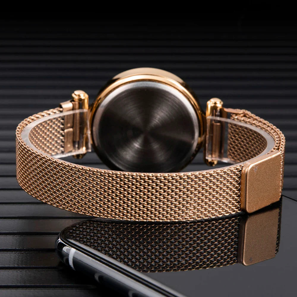 Fashion Rose Gold Women's Watches Waterproof LED Digital Watch Luxury Stainless Steel Ladies Electronic Wristwatch Reloj Mujer