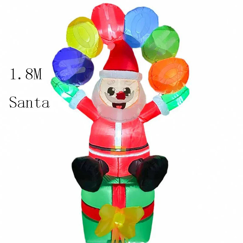 2023 LED Air Inflatable Santa Claus Snowman Elk Outdoor Garden Airblown New Year Christmas Decoration Gift For Kids Children Toy