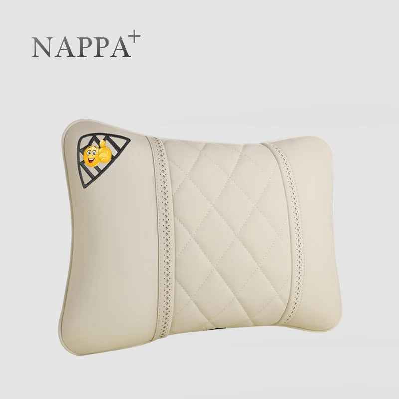 NAPPA Leather Car Seat Rest Cushion Headrest Car Neck Pillows For Mercedes Benz Maybach S-Class Headrest Lumbar Pillow Support S