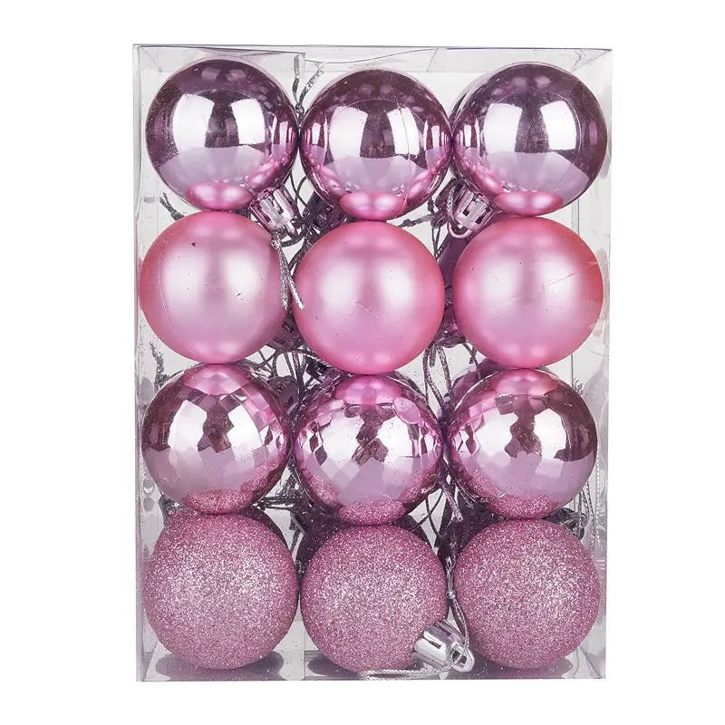 24Pcs Christmas Ball Pendent Decoration Xmas Tree Gold Glitter Hanging Ornament Ball Home Xmas Party Decor Navidad Gift Supplies