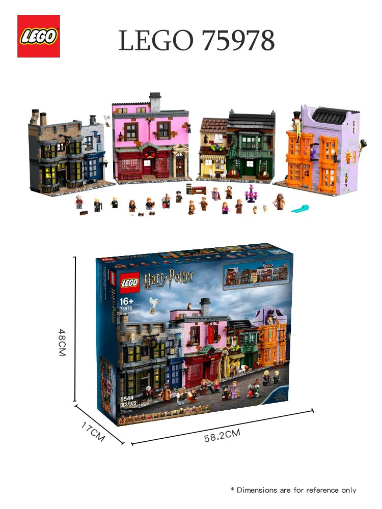 LEGO 75978 Diagon Alley Harry Potter Boys and Girls Assemble Building Blocks Toy Children's Day Gift