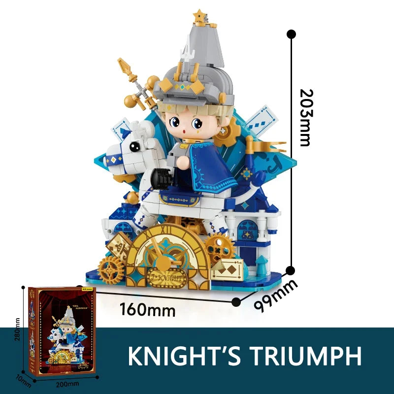 Creative Cartoon Poker Face Building Block Lovely King Queen Knight Joker Big Head Figures Model Bricks Kids DIY Toys Gifts