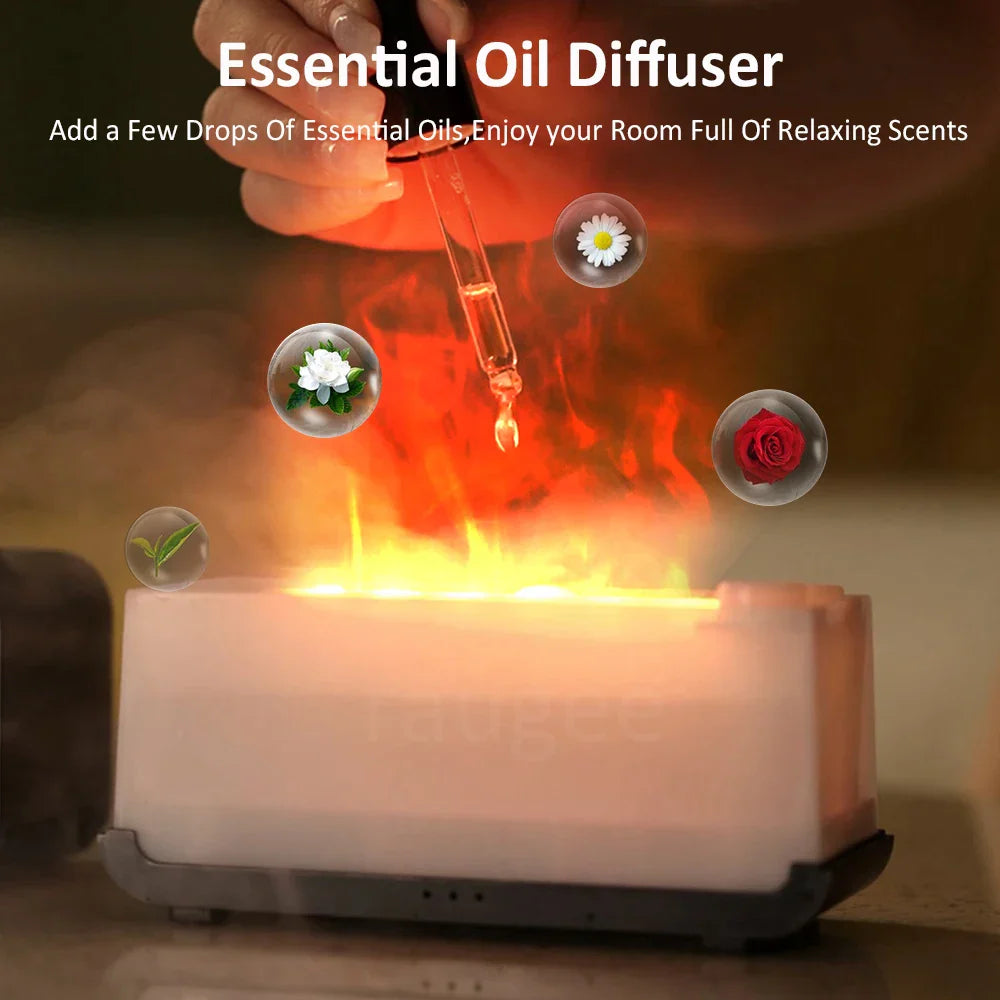 Air Aroma Humidifier Diffuser Essential Oils Humidifiers Mini Flame Automatic Fragrance Diffuser Home Humidifier With LED Light