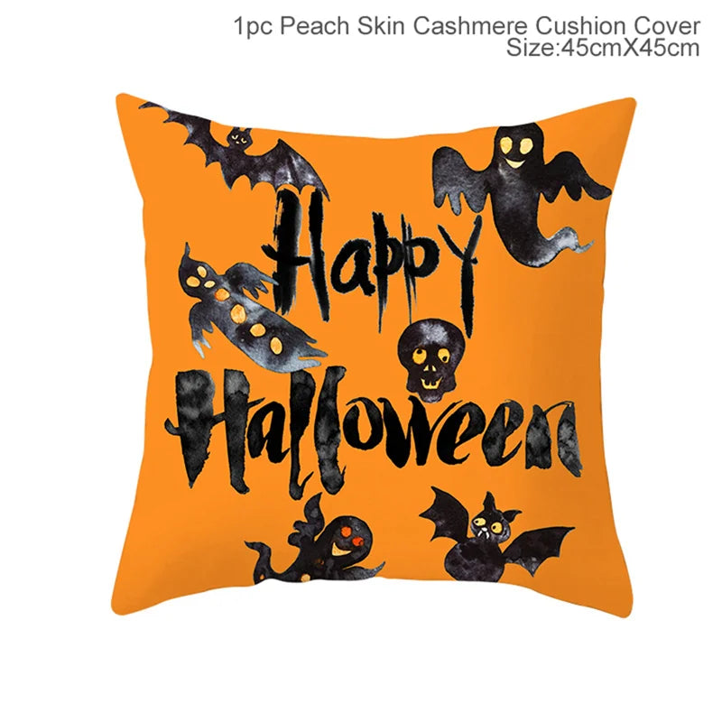 Happy Halloween Banner Bloody Bat Pumpkin Ghost Print Party Backdrop Hanging Banner Halloween Party Decoration For Home